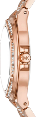 Michael Kors Lennox Three-Hand Silver Dial Rose Gold Steel Strap Watch For Women - MK7362