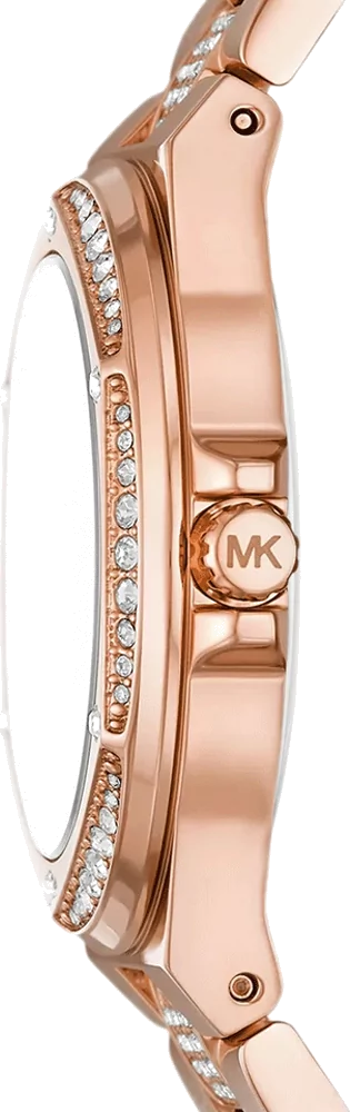 Michael Kors Lennox Three-Hand Silver Dial Rose Gold Steel Strap Watch For Women - MK7362