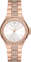 Michael Kors Lennox Three-Hand Silver Dial Rose Gold Steel Strap Watch For Women - MK7362