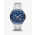 Michael Kors Lennox Chronograph Blue Dial Silver Steel Strap Watch For Men - MK8938