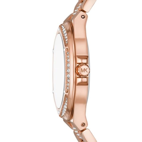 Michael Kors Lennox Three-Hand Silver Dial Rose Gold Steel Strap Watch For Women - MK7362