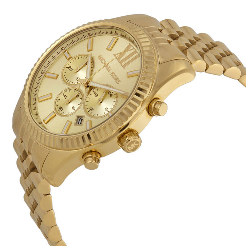 Michael Kors Lexington Gold Dial Gold Steel Strap Watch for Men - MK8281