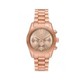 Michael Kors Lexington Chronograph Grey Dial Rose Gold Steel Strap Watch For Women - MK7217