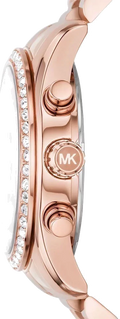 Michael Kors Lexington Chronograph Red Dial Rose Gold Steel Strap Watch For Women - MK7275