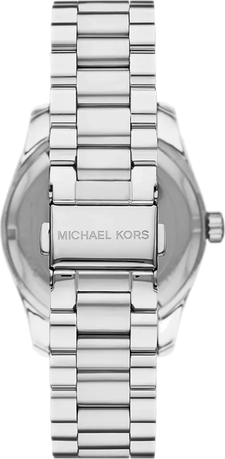 Michael Kors Lexington Three-Hand Pink Dial Silver Steel Strap Watch For Women - MK7443