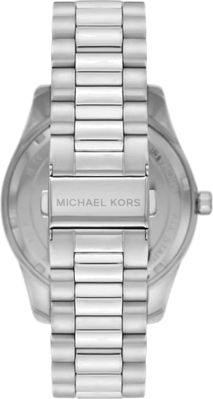 Michael Kors Lexington Quartz Black Dial Silver Steel Strap Watch For Women - MK8946