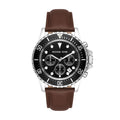 Michael Kors Everest Chronograph Black Dial Brown Leather Strap Watch For Men - MK9054