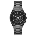 Michael Kors Lennox Chronograph Black Dial Black Steel Strap Watch For Men - MK9146