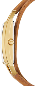 Michael Kors Empire Three Hand Gold Dial Brown Leather Strap Watch for Women - MK4721
