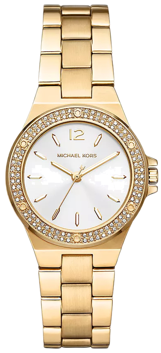 Michael Kors Lennox Three-Hand Silver Dial Gold Steel Strap Watch For Women - MK7278