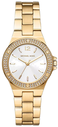 Michael Kors Lennox Three-Hand Silver Dial Gold Steel Strap Watch For Women - MK7278