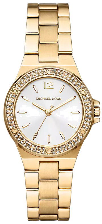 Michael Kors Lennox Three-Hand Silver Dial Gold Steel Strap Watch For Women - MK7278