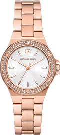 Michael Kors Lennox Three Hand Silver Dial Rose Gold Steel Strap Watch For Women - MK7279