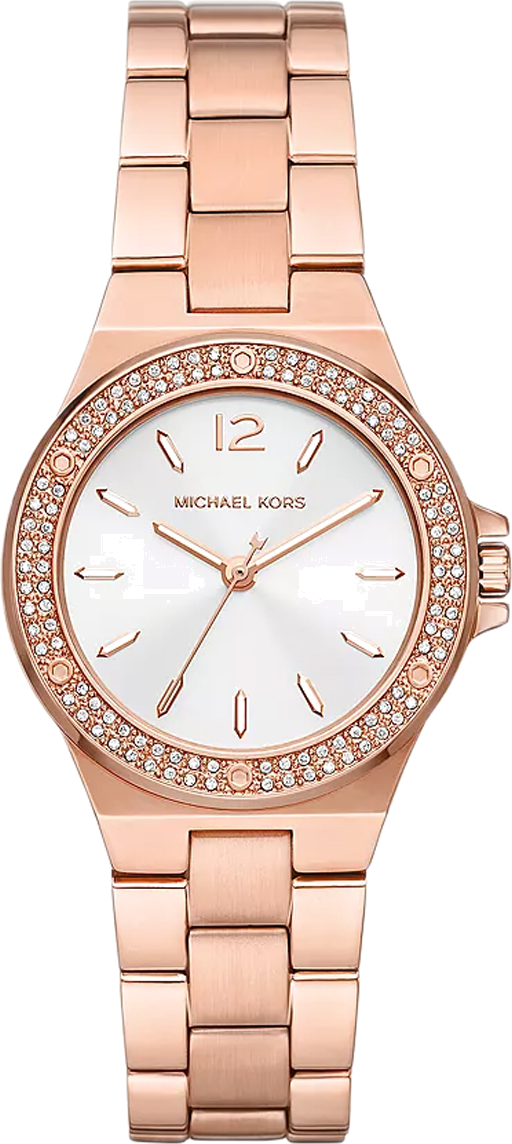 Michael Kors Lennox Three Hand Silver Dial Rose Gold Steel Strap Watch For Women - MK7279