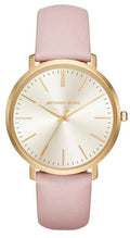 Michael Kors Jaryn Quartz Gold Dial Pink Leather Strap Watch For Women - MK2471