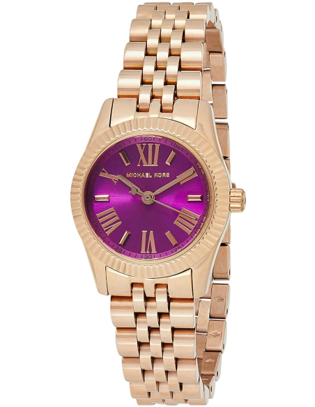 Michael Kors Lexington Quartz Pink Dial Rose Gold Steel Strap Watch For Women - MK3273