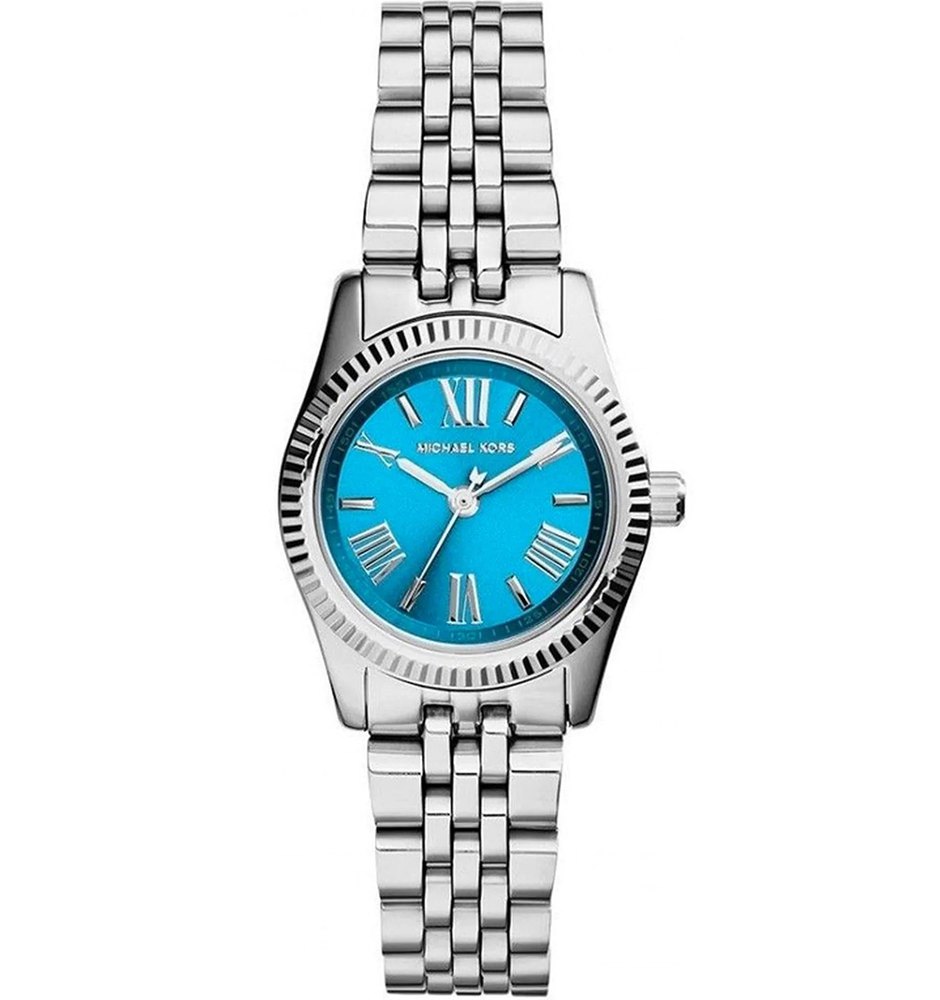 Michael Kors Lexington Quartz Blue Dial Silver Steel Strap Watch For Women - MK3328