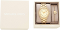 Michael Kors Lauryn Quartz Mother of Pearl Gold Dial Gold Steel Strap Watch For Women - MK4490