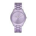 Michael Kors Slim Runway Quartz Purple Dial Purple Steel Strap Watch For Women - MK4540