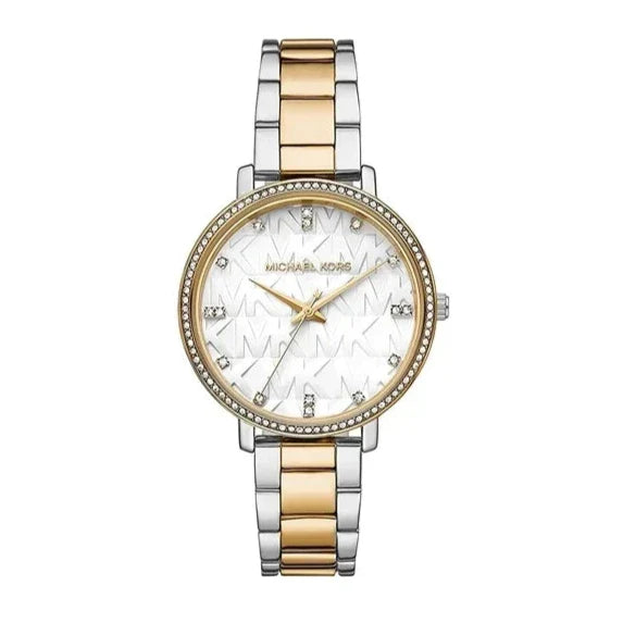 Michael Kors Pyper Three Hand White Dial Two Tone Steel Strap Watch For Women - MK4595