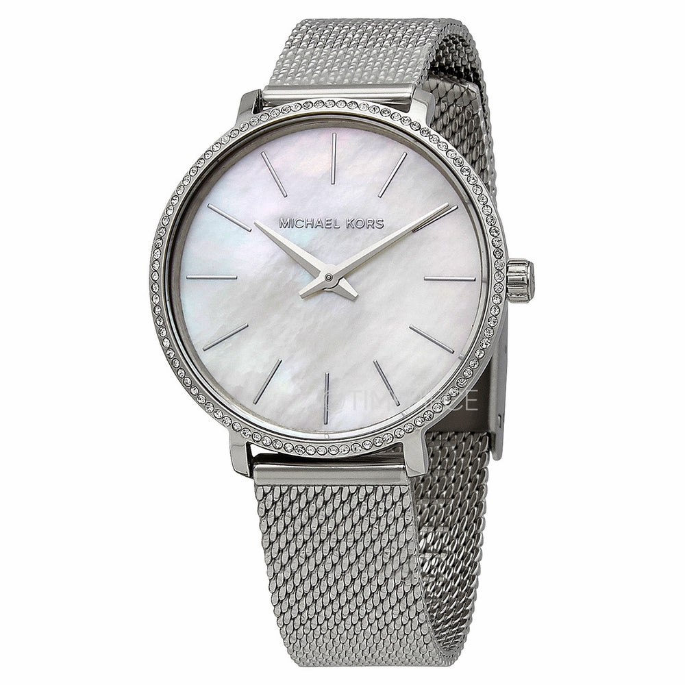 Michael Kors Pyper Quartz Mother of Pearl White Dial Silver Mesh Strap Watch For Women - MK4618