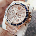 Michael Kors Everest Chronograph Rose Gold Dial Rose Gold Steel Strap Watch For Women - MK5755
