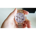 Michael Kors Lexington Purple Dial Rose Gold Steel Strap Watch For Women - MK6207