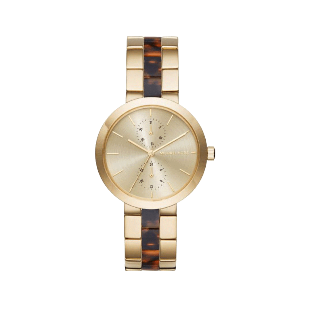 Michael Kors Garner Multifunction Gold Dial Two Tone Steel Strap Watch For Women - MK6471