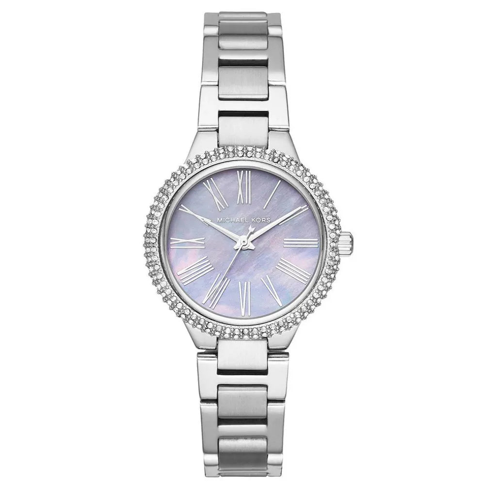 Michael Kors Taryn Mother of Pearl Purple Dial Silver Steel Strap Watch For Women - MK6562