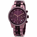 Michael Kors Ritz Chronograph Purple Dial Purple Steel Strap Watch For Women - MK6720