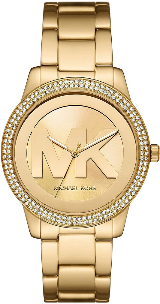 Michael Kors Tibby Three Hand Gold Dial Gold Steel Strap Watch For Women - MK6879