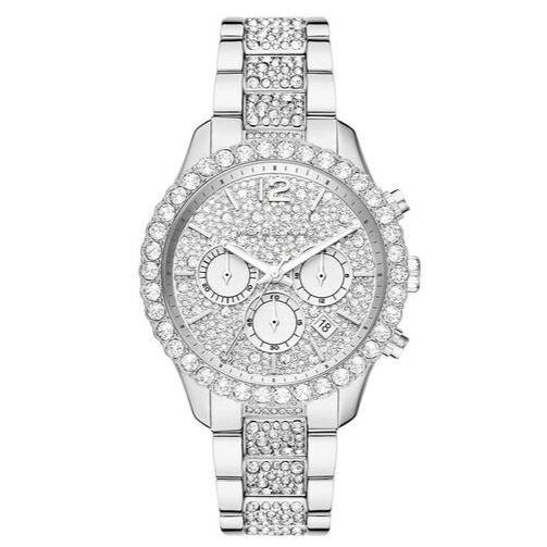 Michael Kors Layton Chronograph Silver Dial Silver Steel Strap Watch For Women - MK6976