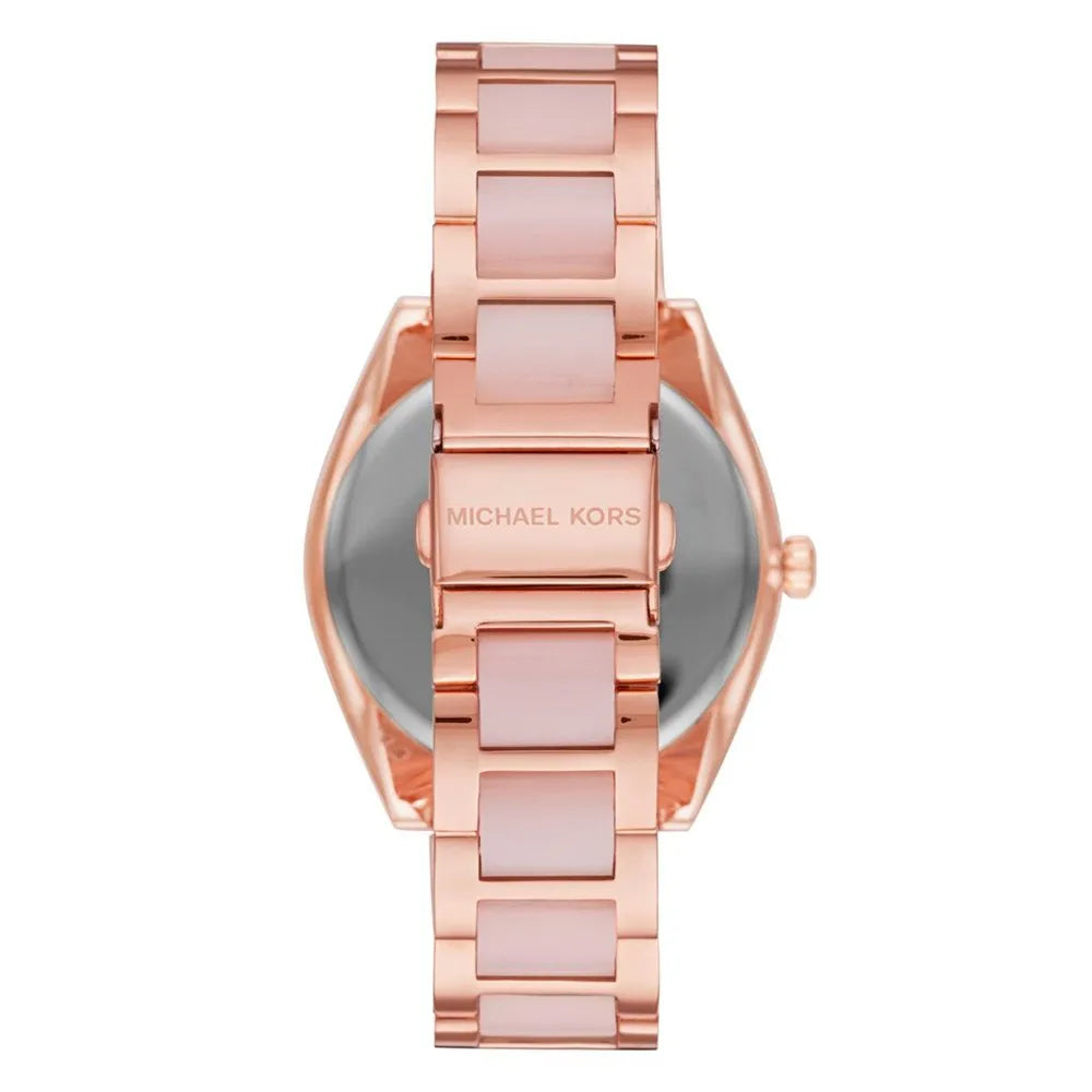 Michael Kors Janelle Three Hand Rose Gold Dial Two Tone Steel Strap Watch For Women - MK7089