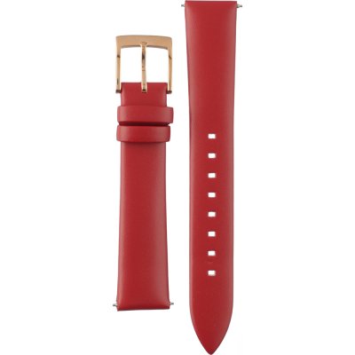 Michael Kors Lexington Three Hand Red Dial Red Leather Strap Watch For Women - MK4747