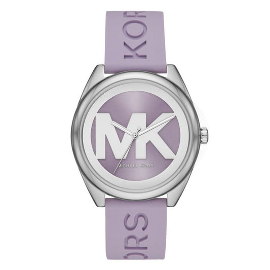 Michael Kors Janelle Three Hand Purple Dial Purple Rubber Strap Watch For Women - MK7143