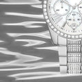 Michael Kors Lexington Chronograph White Dial Silver Steel Strap Watch For Women - MK7243