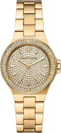 Michael Kors Lennox Three Hand Gold Dial Gold Steel Strap Watch For Women - MK7289