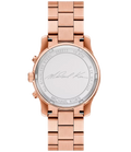 Michael Kors Runway Chronograph Rose Gold Dial Rose Gold Steel Strap Watch For Women - MK7324