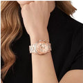 Michael Kors Runway Chronograph Rose Gold Dial Rose Gold Steel Strap Watch For Women - MK7324