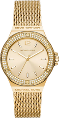 Michael Kors Lennox Three-Hand Gold Dial Gold Mesh Bracelet Watch For Women - MK7335