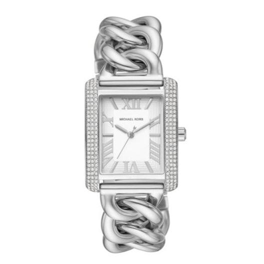 Michael Kors Emery Three Hand White Dial Silver Steel Strap Watch For Women - MK7438