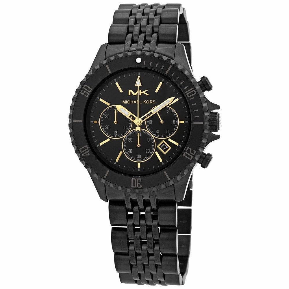 Michael Kors Bayville Chronograph Black Dial Black Steel Strap Watch For Men - MK8750