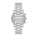 Michael Kors Lexington Chronograph White Dial Silver Steel Strap Watch For Women - MK7243