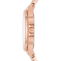 Michael Kors Lennox Three Hand Silver Dial Rose Gold Steel Strap Watch For Women - MK7279