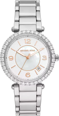 Michael Kors Parker Three Hand White Dial Silver Steel Strap Watch For Women - MK4694