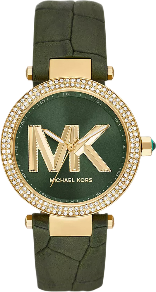 Michael Kors Parker Green Dial Green Leather Strap Watch For Women - MK4724