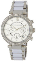 Michael Kors Parker Chronograph Silver Dial Silver Steel Strap Watch For Women - MK6354