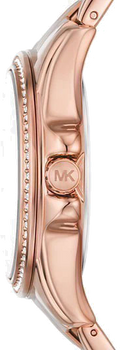 Michael Kors Mini Pilot Quartz Gold Dial Gold Steel Strap Watch For Women - MK7367