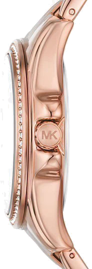 Michael Kors Mini Pilot Quartz Gold Dial Gold Steel Strap Watch For Women - MK7367