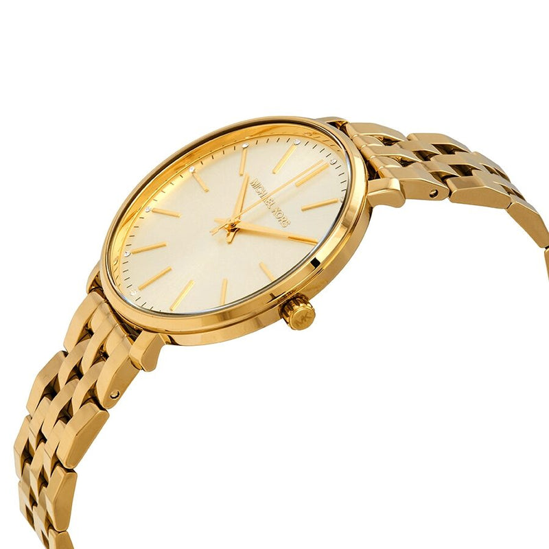 Michael Kors Pyper Quartz Gold Dial Gold Steel Strap Watch For Women - MK3898